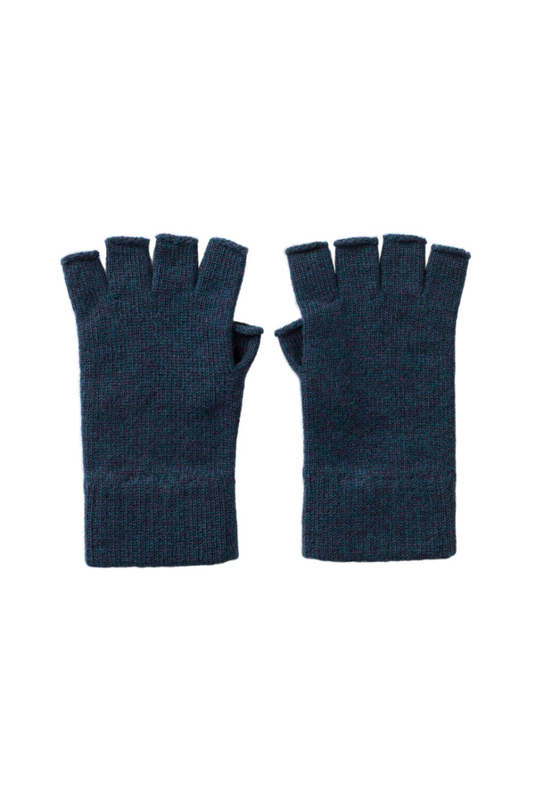 johnstons of elgin Fingerless Navy Cashmere Gloves