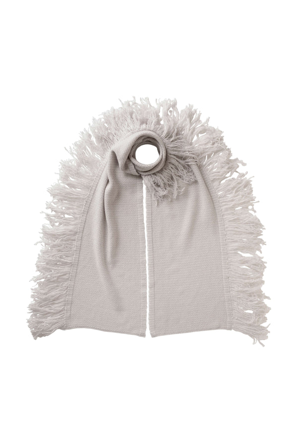 johnstons of elgin Fringed Cashmere White Scarf
