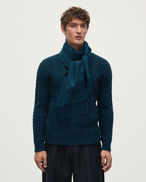 Johnstons Of Elgin Green Wide Cashmere Scarf