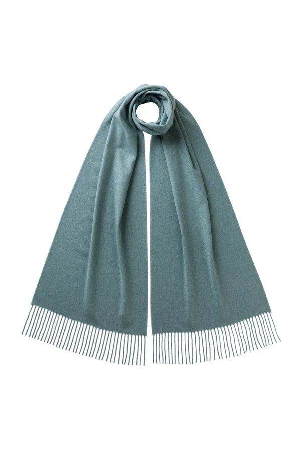johnstons of elgin Green Wide Cashmere Scarf