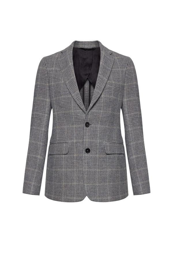 Johnstons Of Elgin Grey Glen Check Tweed Jacket