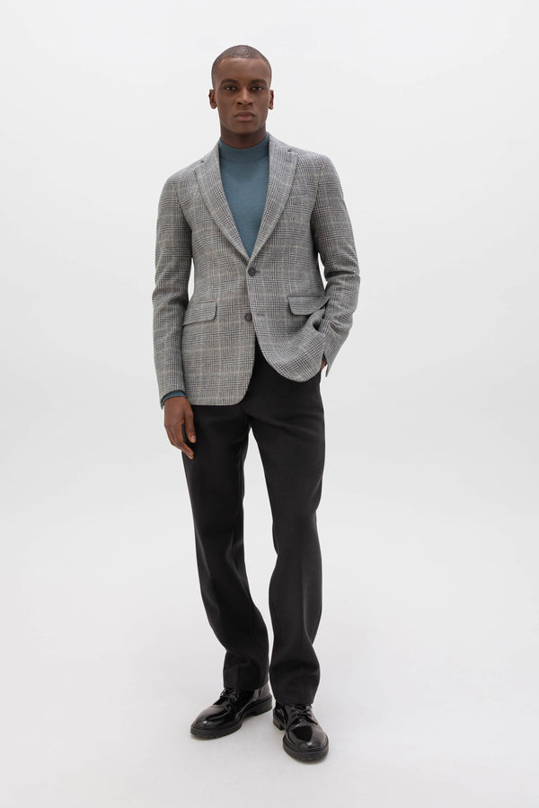 johnstons of elgin Grey Glen Check Tweed Jacket