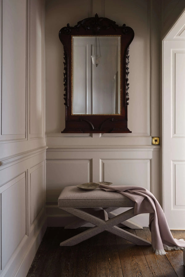 Johnstons Of Elgin Herringbone Merino Pink Throw