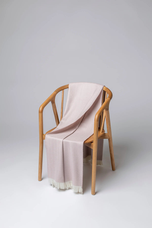 johnstons of elgin Herringbone Merino Pink Throw