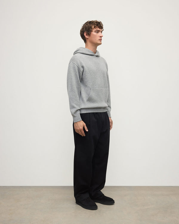Johnstons Of Elgin Light Grey Cashmere Hoodie