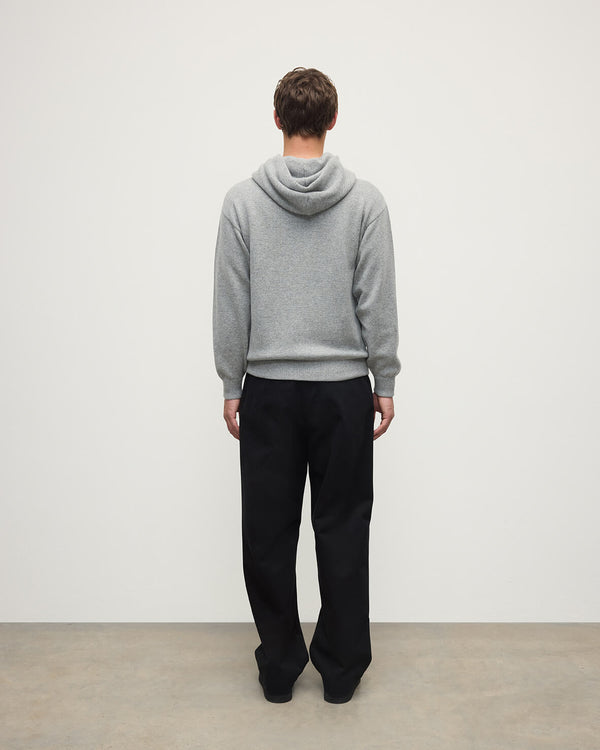 Johnstons Of Elgin Light Grey Cashmere Hoodie