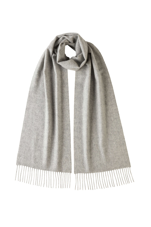 johnstons of elgin Light Grey Cashmere Scarf