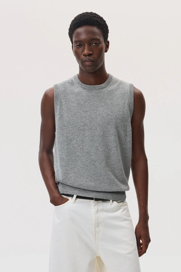 johnstons of elgin Light Grey Cashmere Tank