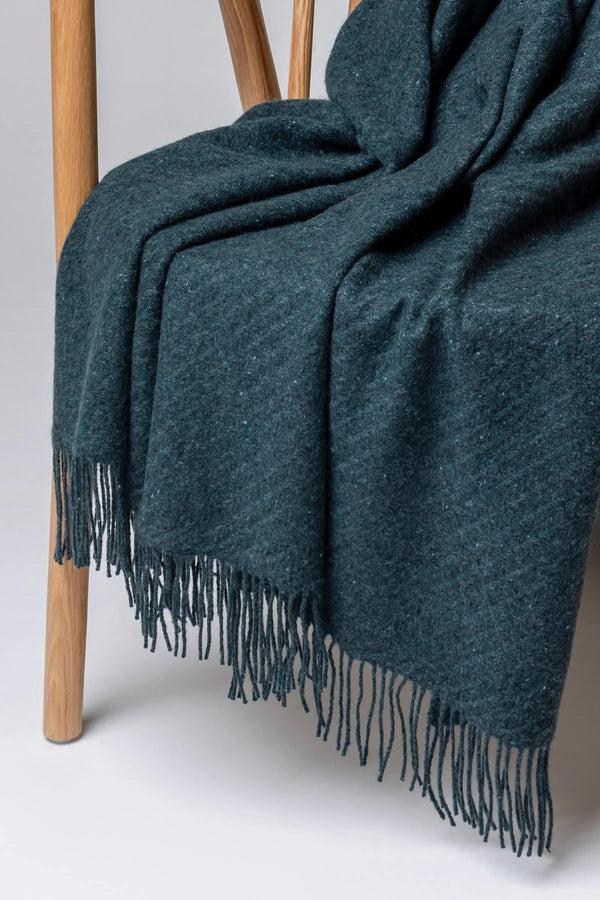 Johnstons Of Elgin Lofty Twill Blue Cashmere Throw
