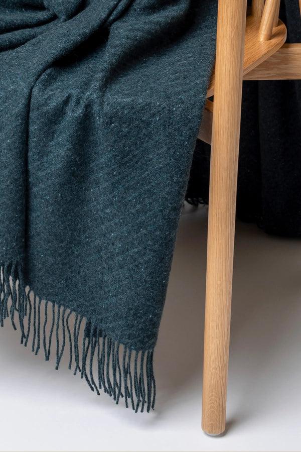 Johnstons Of Elgin Lofty Twill Blue Cashmere Throw