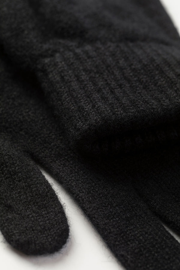 Johnstons Of Elgin Men's Cashmere Black Gloves