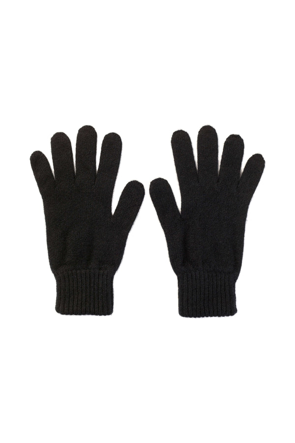johnstons of elgin Men's Cashmere Black Gloves