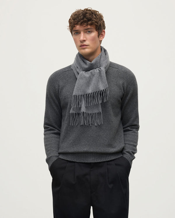 Johnstons Of Elgin Merino Wool Mid Grey Scarf