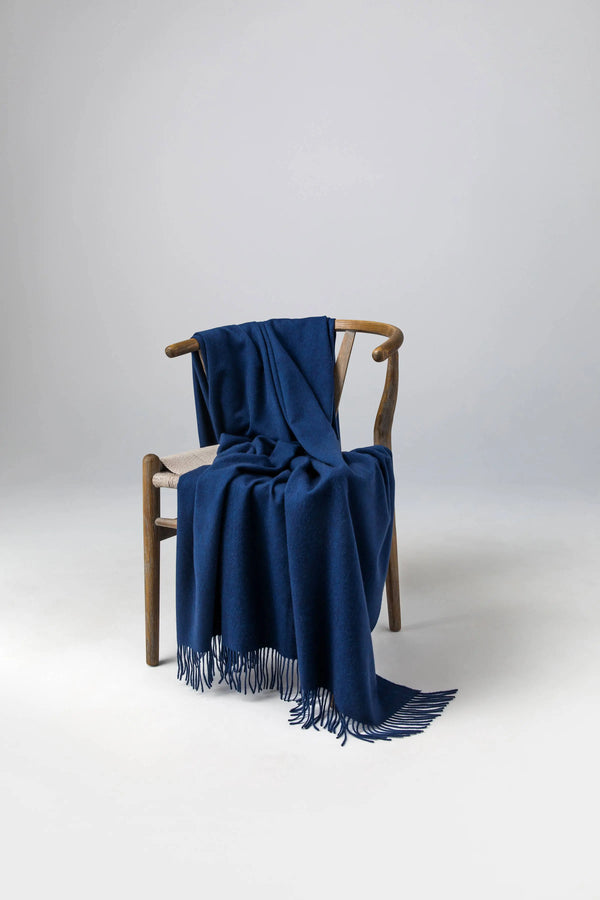 johnstons of elgin Mid Blue Cashmere Throw