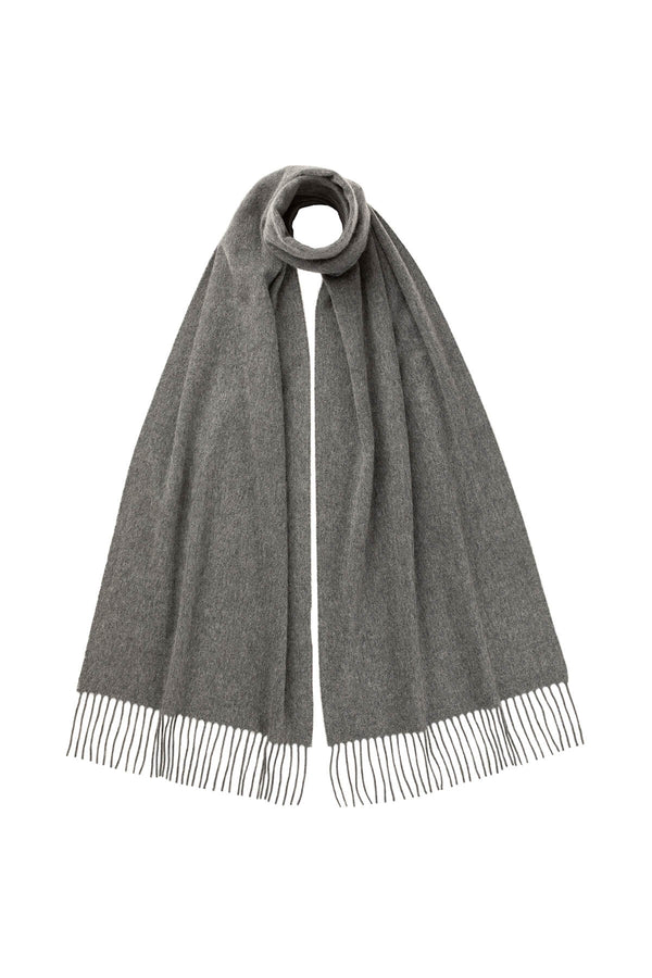 johnstons of elgin Mid Grey Cashmere Scarf