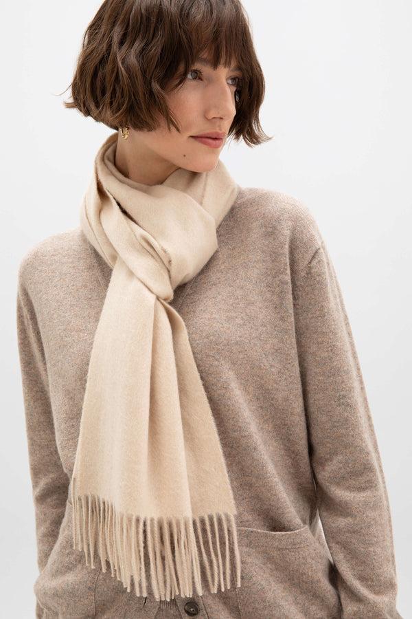 Johnstons Of Elgin Natural Wide Cashmere Scarf