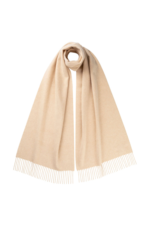 johnstons of elgin Natural Wide Cashmere Scarf