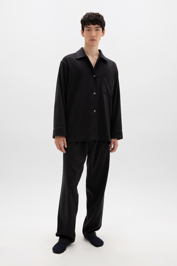 johnstons of elgin Navy Cashmere Pyjama Lounge Set