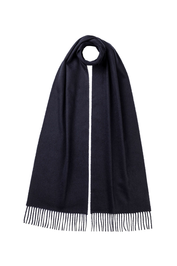 johnstons of elgin Navy Cashmere Scarf