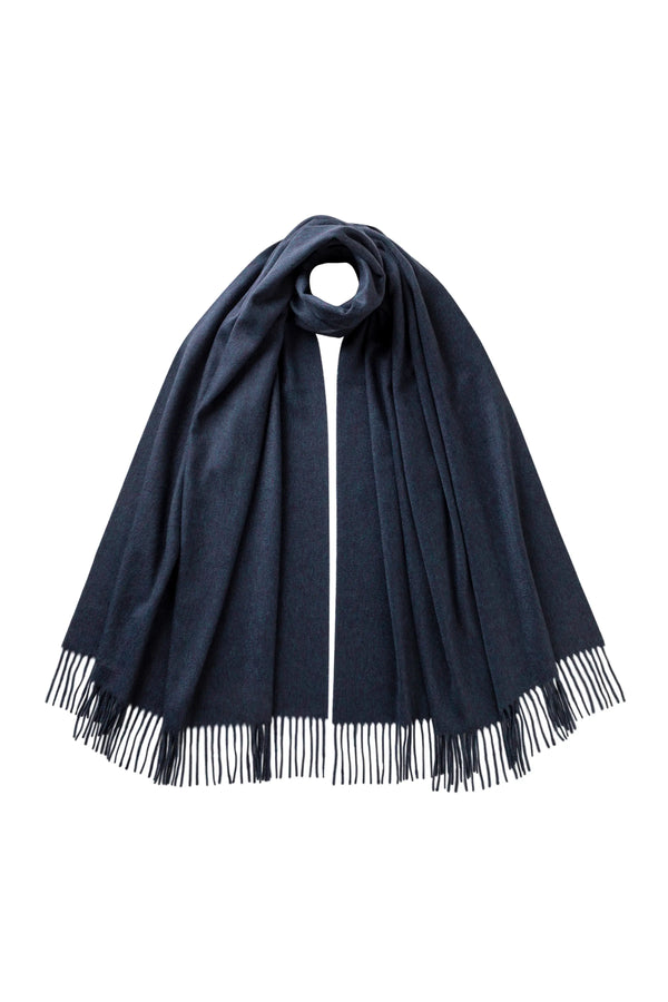 johnstons of elgin Navy Cashmere Stole