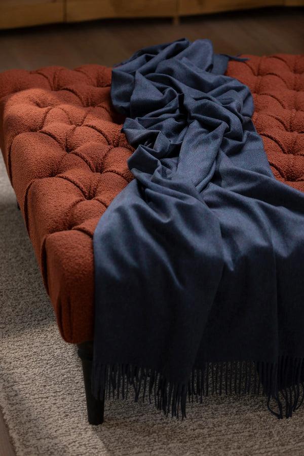 Johnstons Of Elgin Navy Cashmere Throw