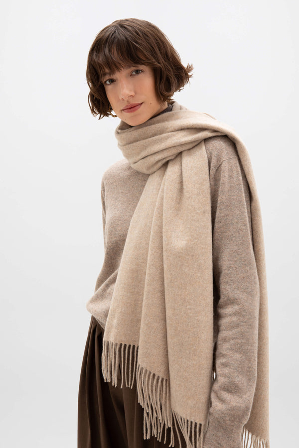 Johnstons Of Elgin Oatmeal Cashmere Stole