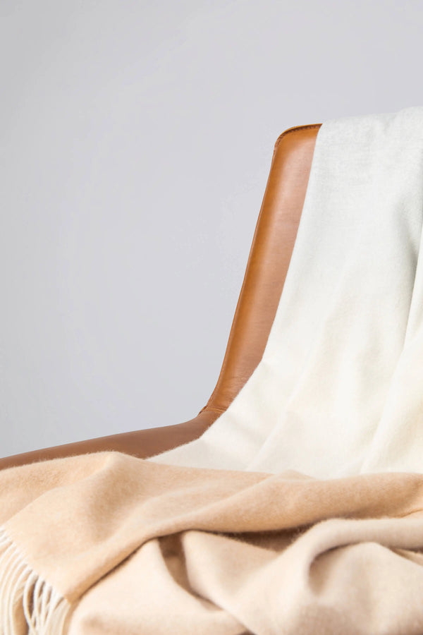 Johnstons Of Elgin Ombré Camel Cashmere Throw