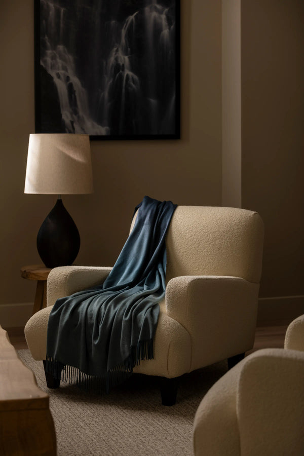 Johnstons Of Elgin Ombré Cashmere Blue Throw