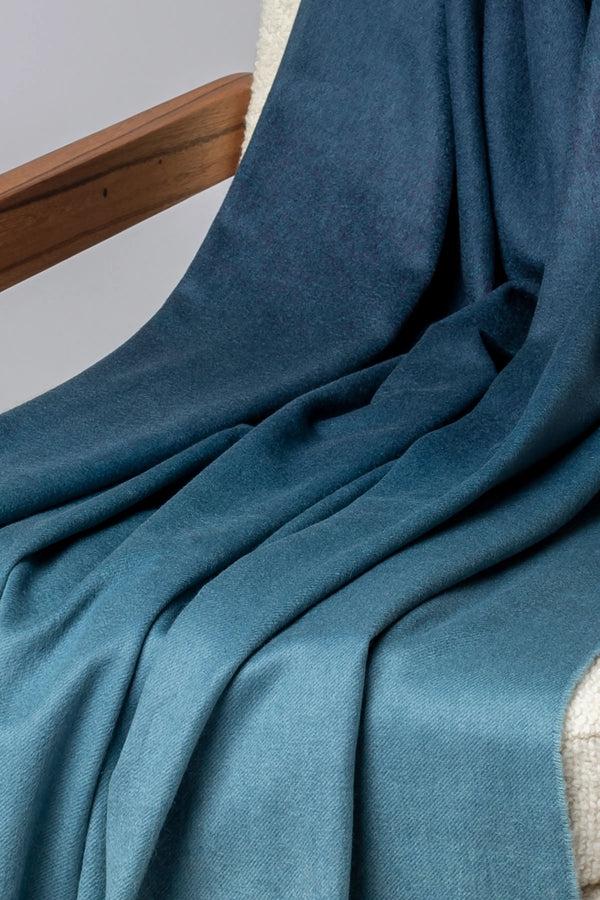 Johnstons Of Elgin Ombré Cashmere Blue Throw