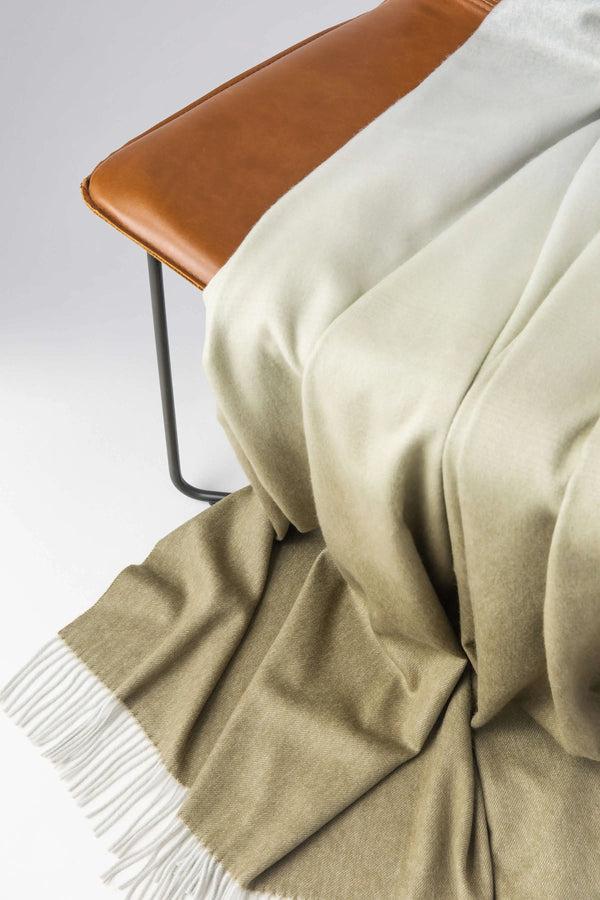 Johnstons Of Elgin Ombré Green Cashmere Throw