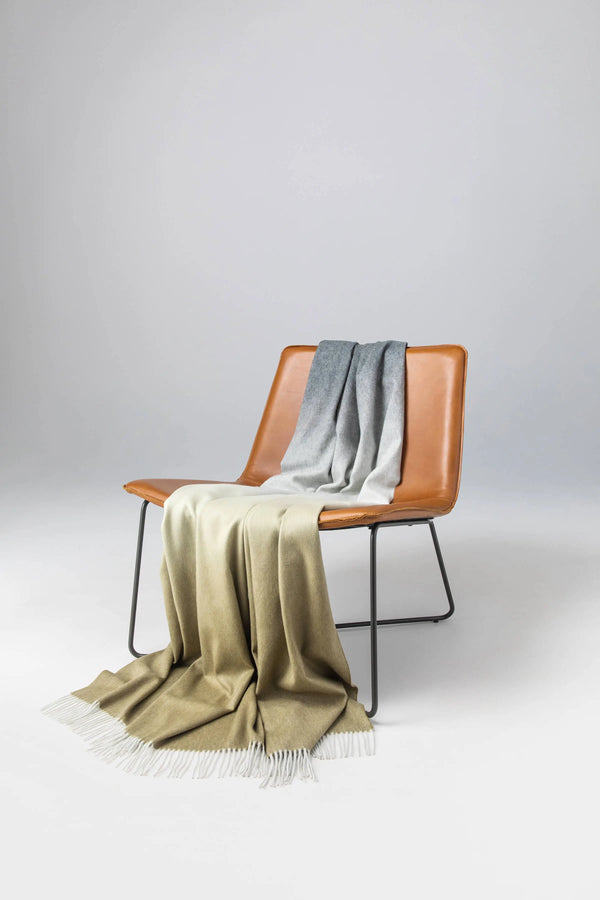 johnstons of elgin Ombré Green Cashmere Throw