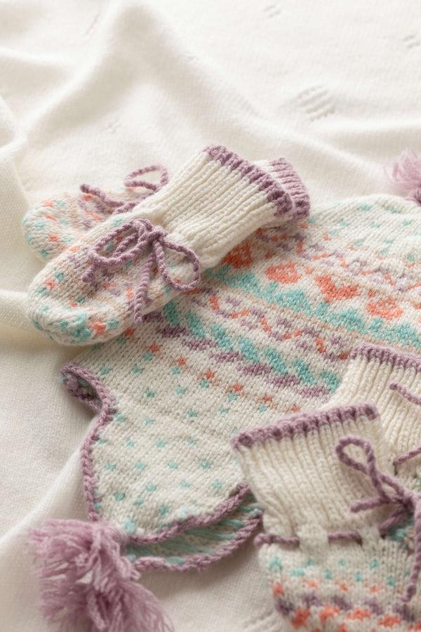 Johnstons Of Elgin Pink Cashmere Fairisle Baby Hat