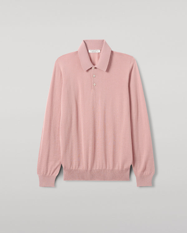 Johnstons Of Elgin Pink Cashmere Polo Shirt