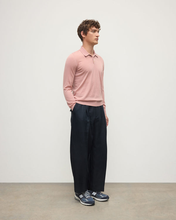 Johnstons Of Elgin Pink Cashmere Polo Shirt