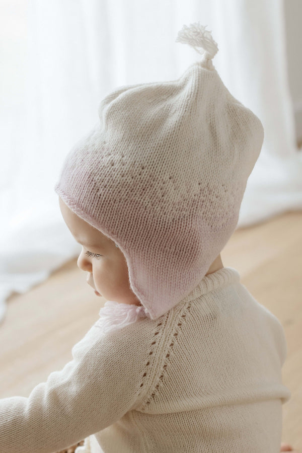 Johnstons Of Elgin Pink Ombre Cashmere Baby Hat