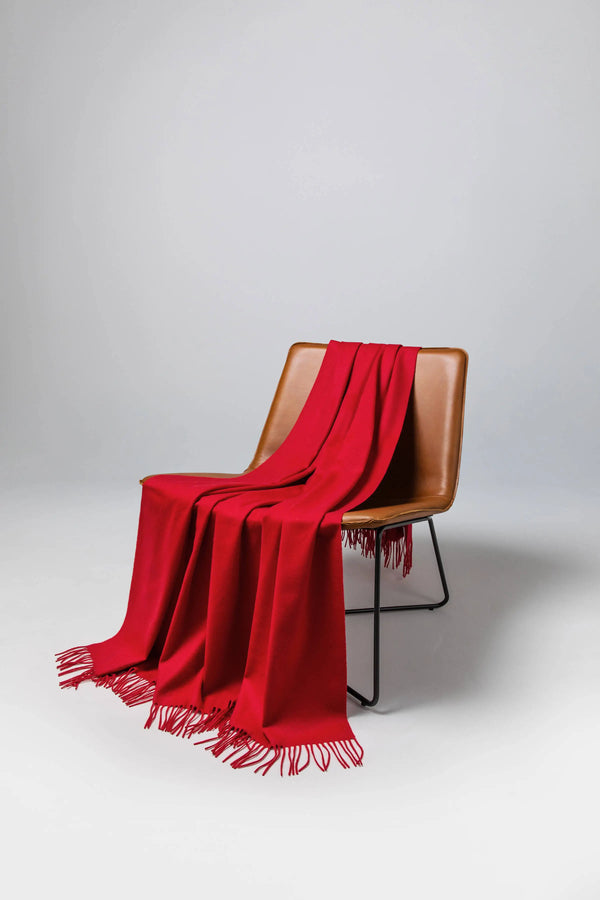 johnstons of elgin Red Cashmere Throw