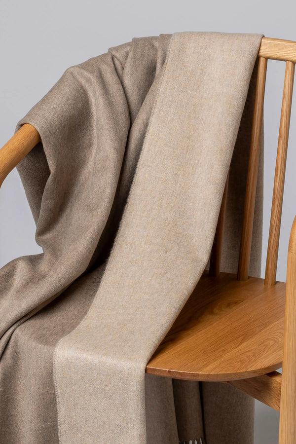 Johnstons Of Elgin Reversible Cashmere Brown Throw