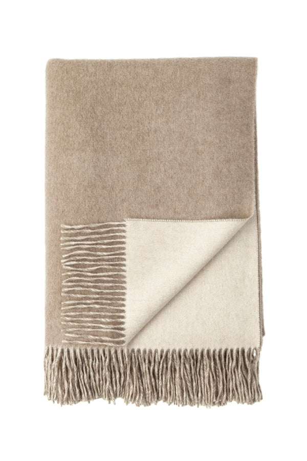 Johnstons Of Elgin Reversible Cashmere Brown Throw