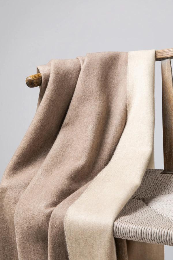 Johnstons Of Elgin Reversible Cashmere Brown Throw