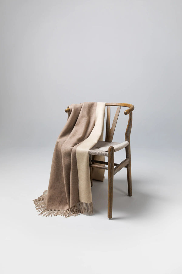 johnstons of elgin Reversible Cashmere Brown Throw