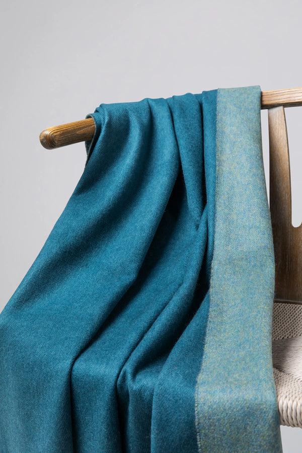Johnstons Of Elgin Reversible Cashmere Teal Throw