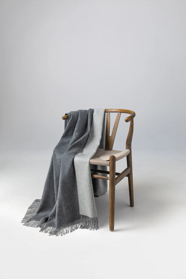 johnstons of elgin Reversible Grey Cashmere Throw