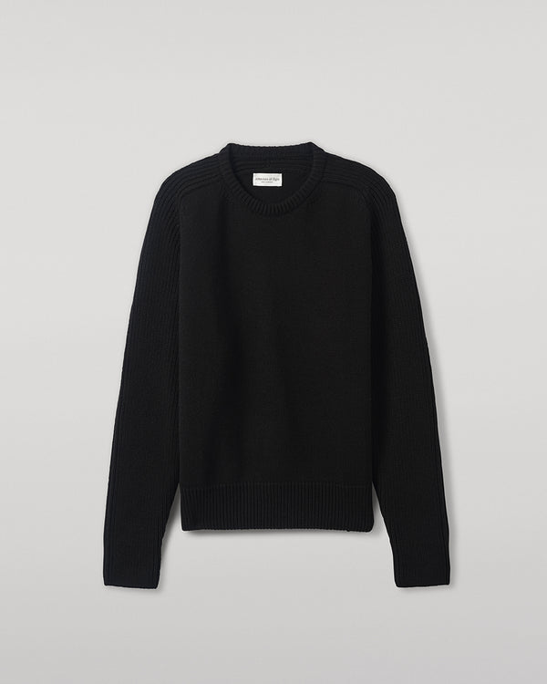 Johnstons Of Elgin Ribbed Black Cashmere Jumper