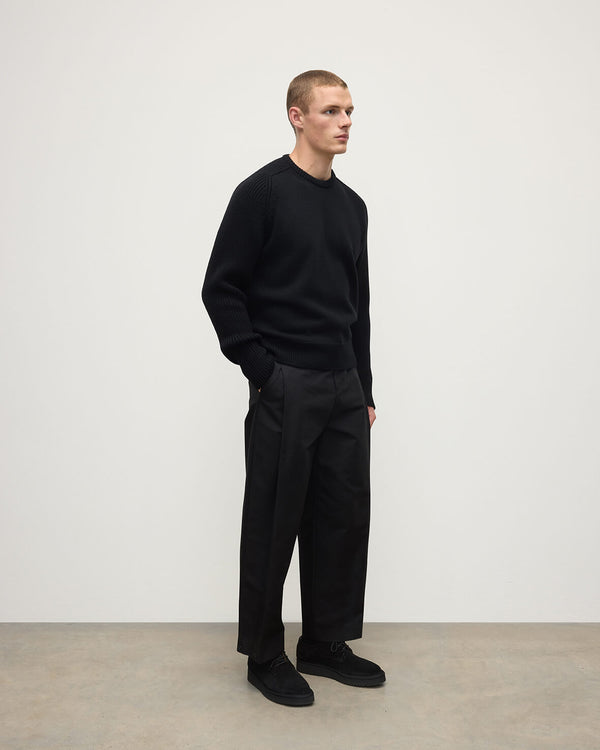 Johnstons Of Elgin Ribbed Black Cashmere Jumper