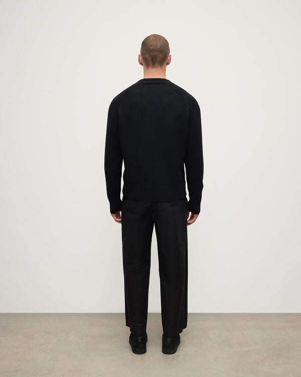 Johnstons Of Elgin Ribbed Black Cashmere Jumper