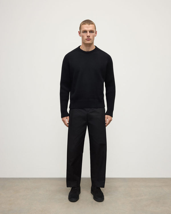 johnstons of elgin Ribbed Black Cashmere Jumper