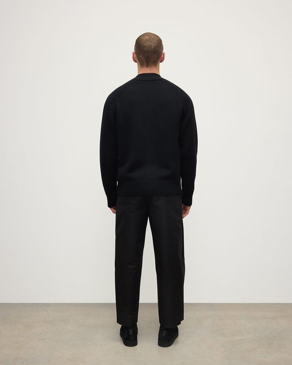 Johnstons Of Elgin Ribbed Cashmere Black Cardigan