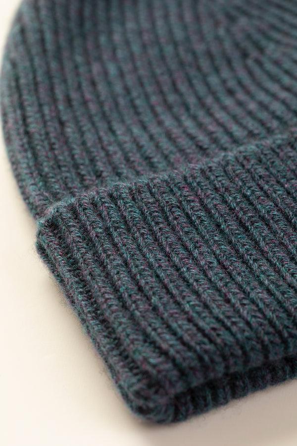 Johnstons Of Elgin Ribbed Navy Cashmere Beanie