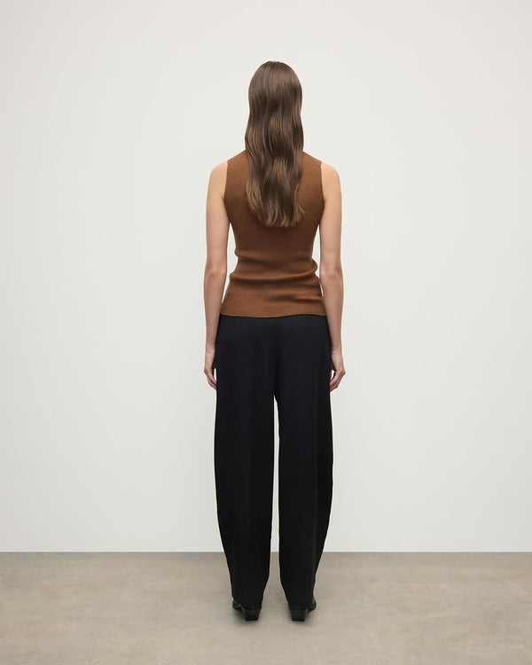 Johnstons Of Elgin Sleeveless Dark Camel Tank Top