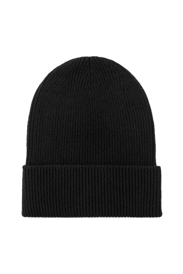 johnstons of elgin Slouchy Black Cashmere Beanie